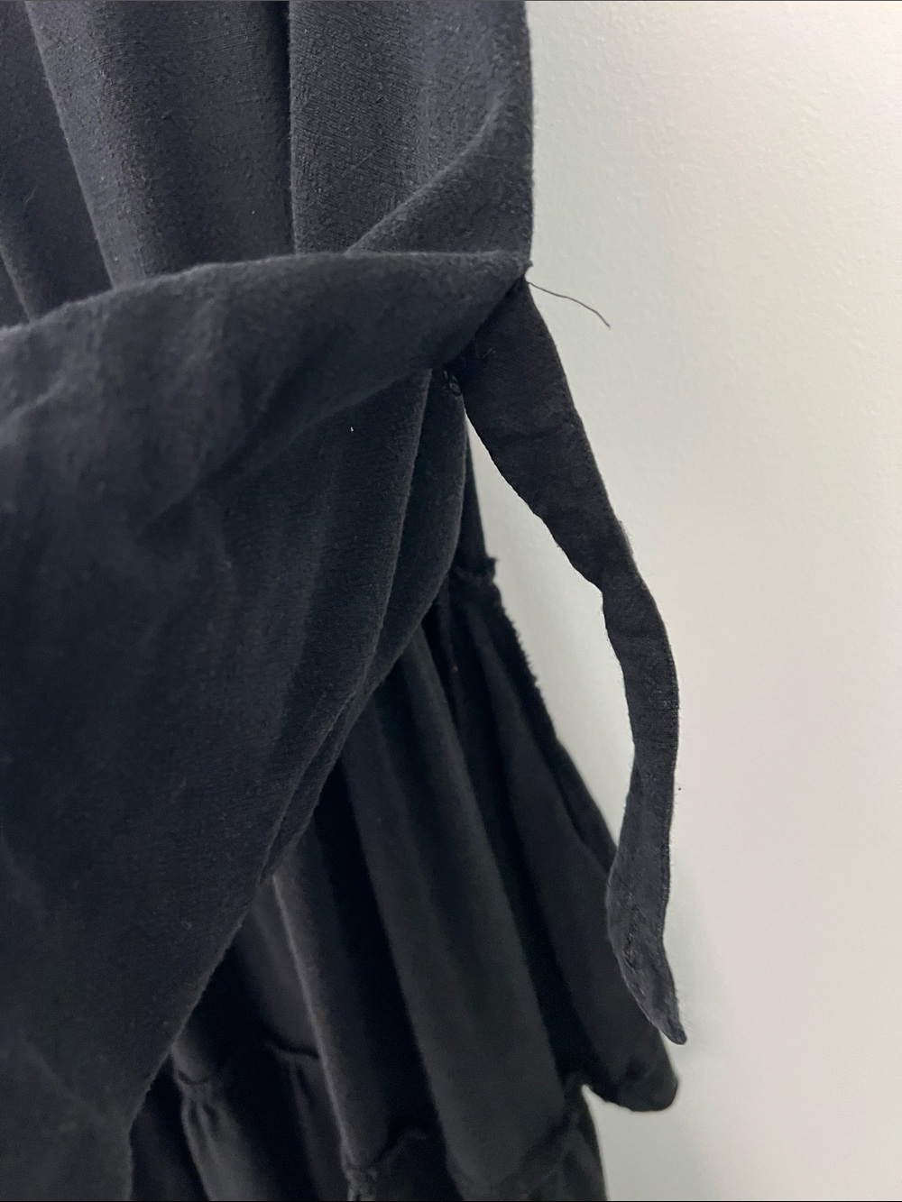 White Birch | Cotton Blend Black Tiered Button-Front Shirt Dress #D90042XL Sz S - Picture 8 of 16